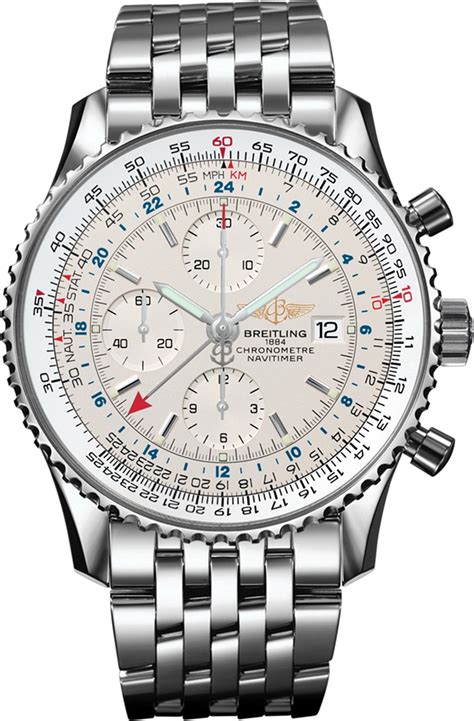 breitling silver watch